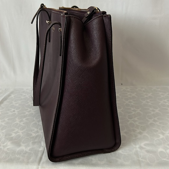 Kate Spade Luxurious Dark Wine Purple Large Leather Tote Bag 🌸🌸 - Picture 4 of 13